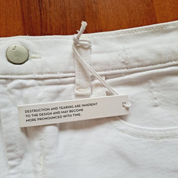 NEW J Brand Destructive White Mid-Rise Pencil Mini Skirt Size 25 - Picture 6 of 16